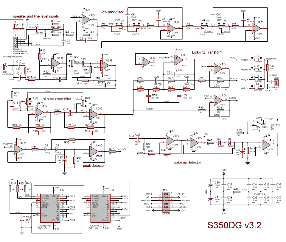 Схема I2C контроллера сабвуфера